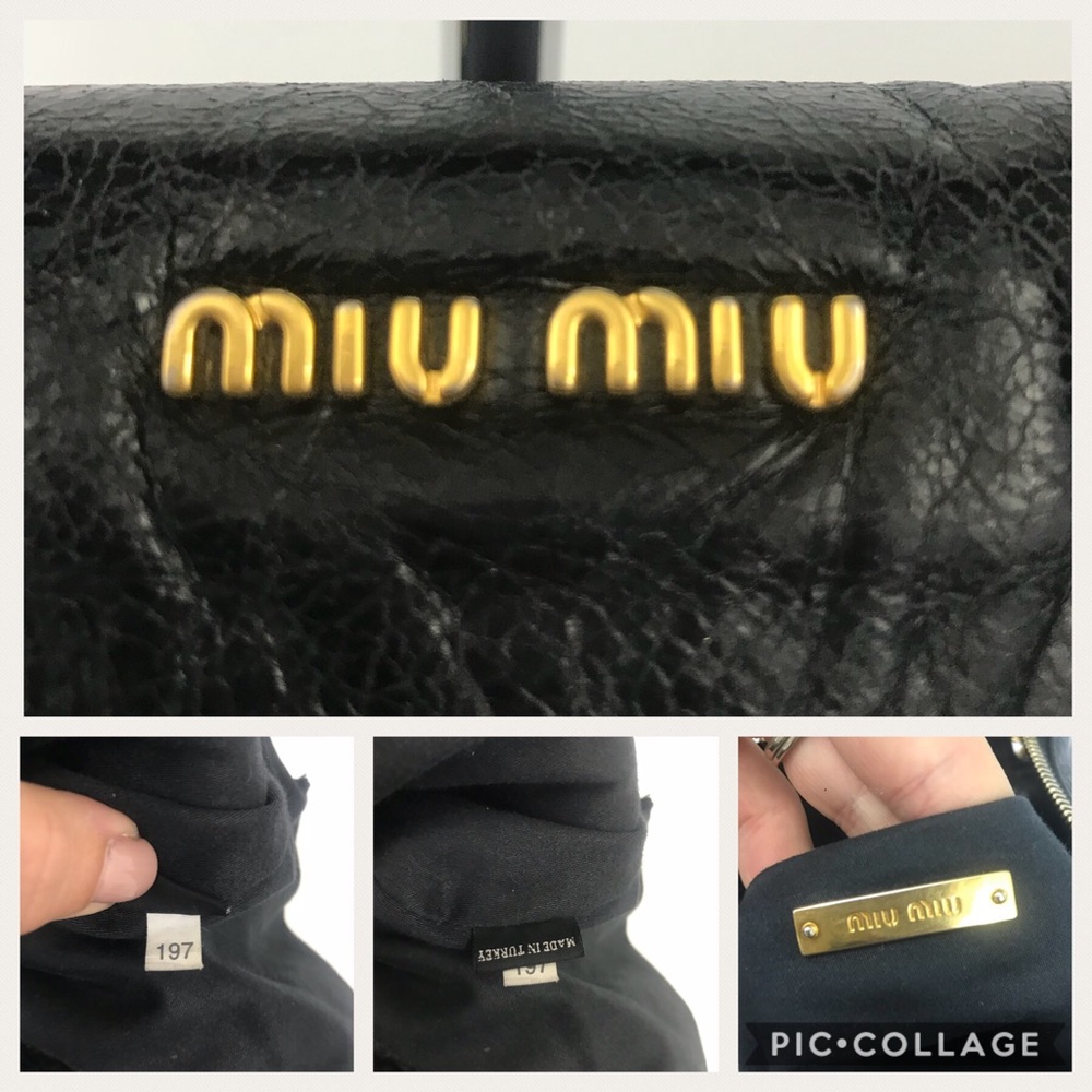 Miu Miu Vitello Lux Mini Bow Bag Authentic Black - Picture 3 of 8